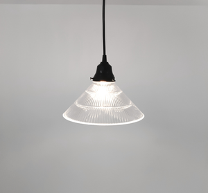 Clear Holophane 3 Tier Rib Pendant