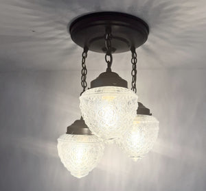 Heritage Hobnail Acorn Trio Ceiling Light - The Lamp Goods