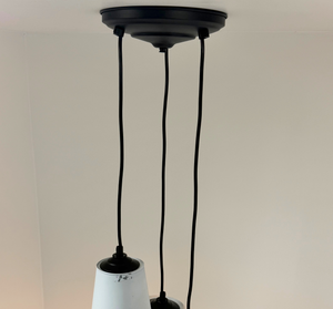 Farmhouse White Barn Distressed Trio Pendant