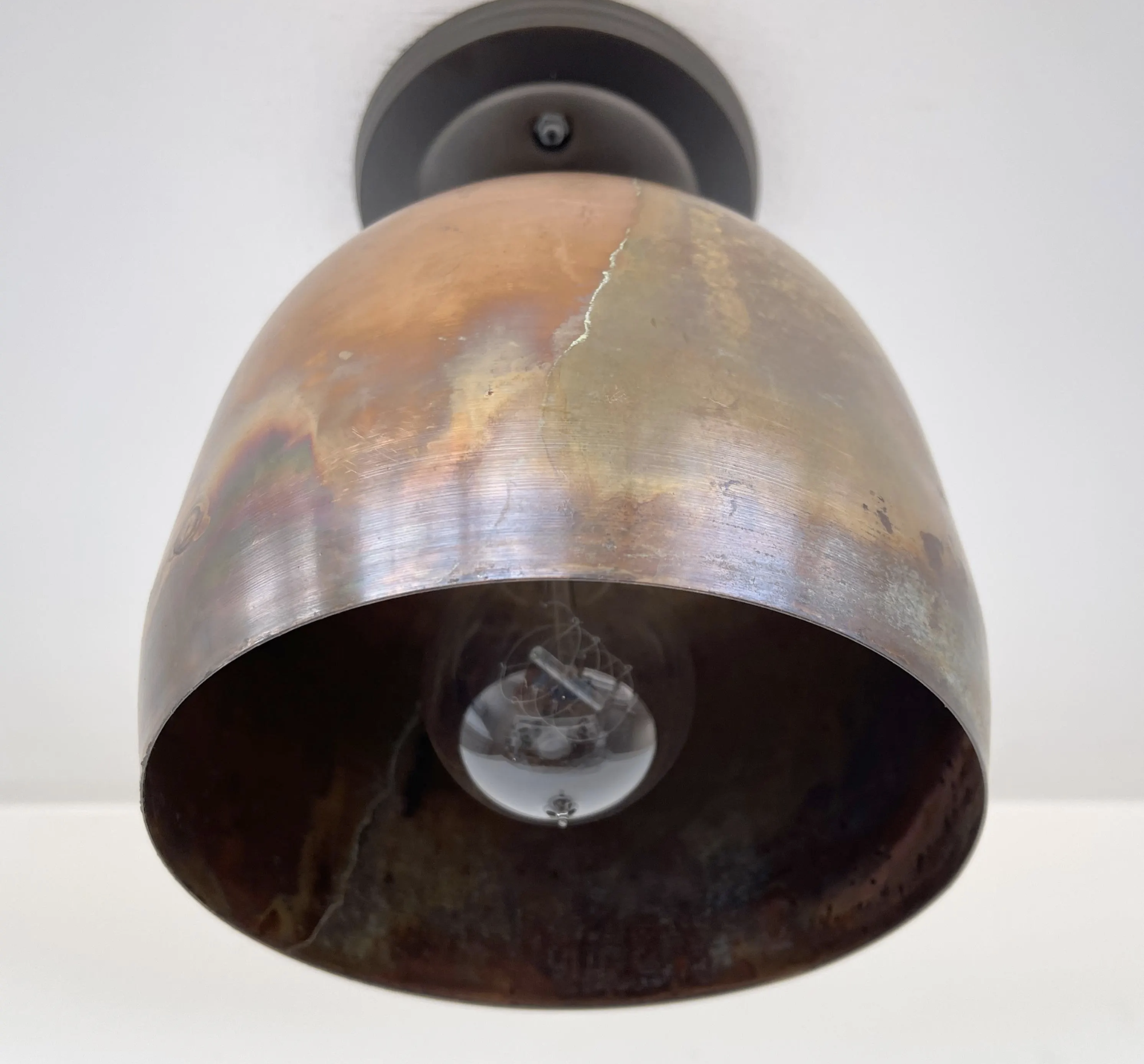 DOME BURNISHED COPPER Ceiling Light Rustic Farmhouse