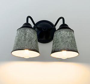 Farmhouse Lime Washed Bucket Double Sconce