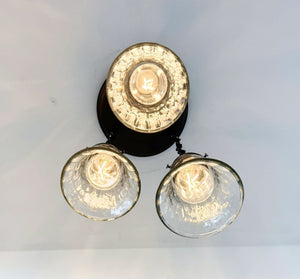 Vintage Pebble Glass Ceiling Light Trio - The Lamp Goods