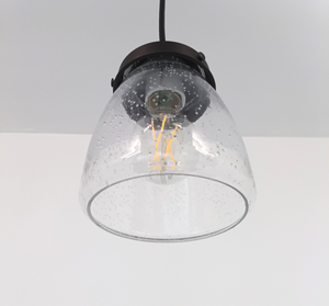 Simple Seeded Glass Dome Pendant