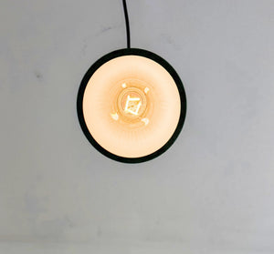 Green Rim Frosted Holophane Pendant - The Lamp Goods