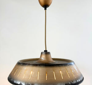 Vintage Industrial Bronze Dish Pendant Light