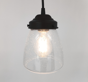 Simple Seeded Glass Dome Pendant