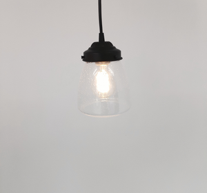 Simple Seeded Glass Dome Pendant
