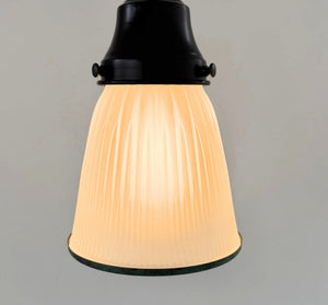 Green Rim Frosted Holophane Pendant - The Lamp Goods