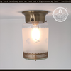 Vintage Frosted Scallop Cylinder Ceiling Light