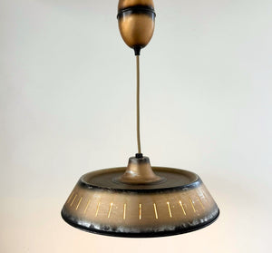 Vintage Industrial Bronze Dish Pendant Light