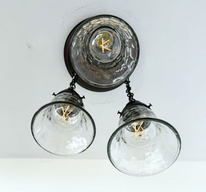 Vintage Pebble Glass Ceiling Light Trio - The Lamp Goods