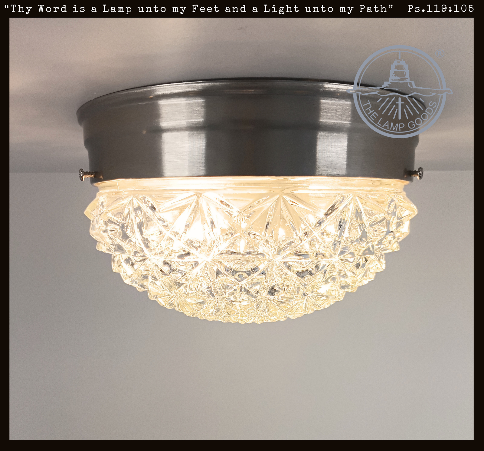 Rare Antique Diamond Starburst Dome Ceiling Light