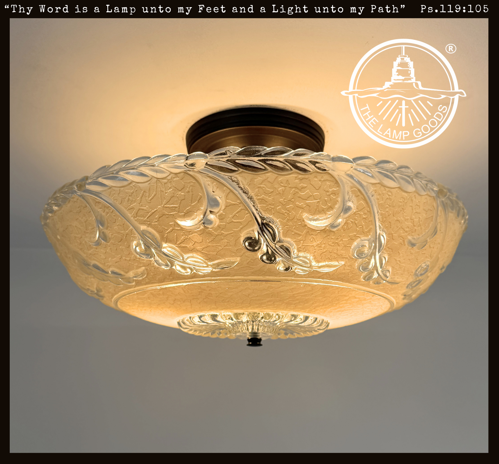 Antique Peach Botanical Glass Ceiling Light