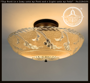 Antique Peach Botanical Glass Ceiling Light
