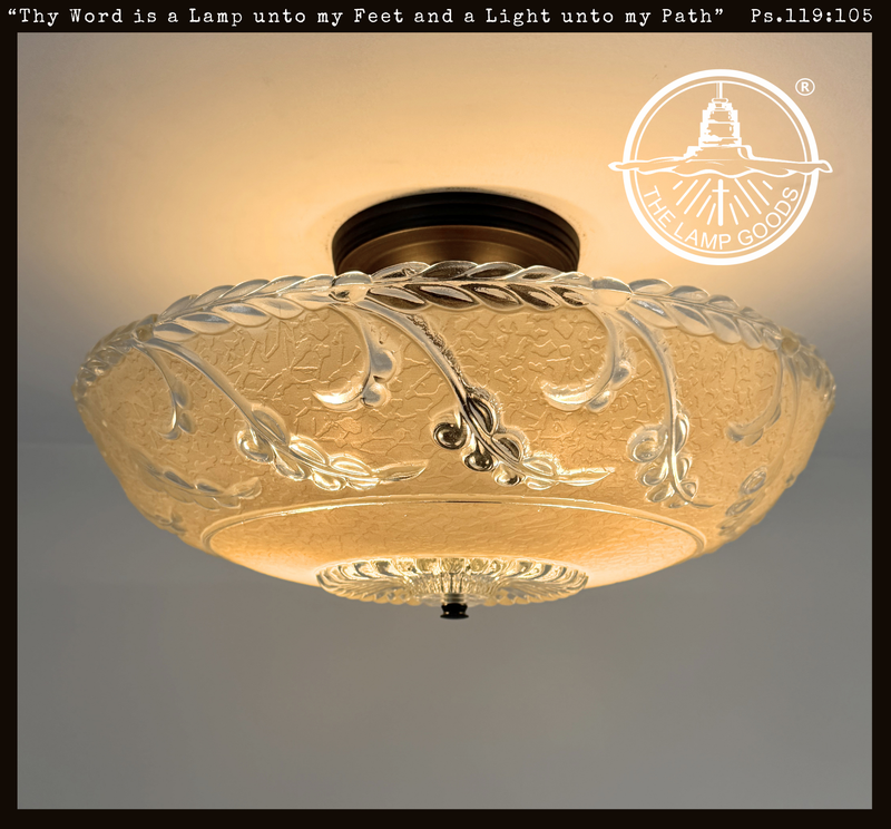 Antique Peach Botanical Glass Ceiling Light