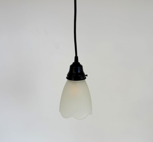 Frosted Holophane Scallop Pendant