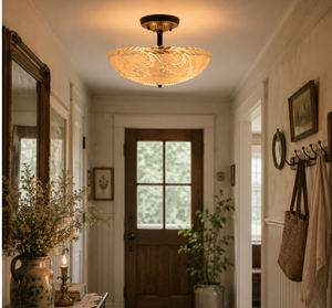 Antique Peach Botanical Glass Ceiling Light