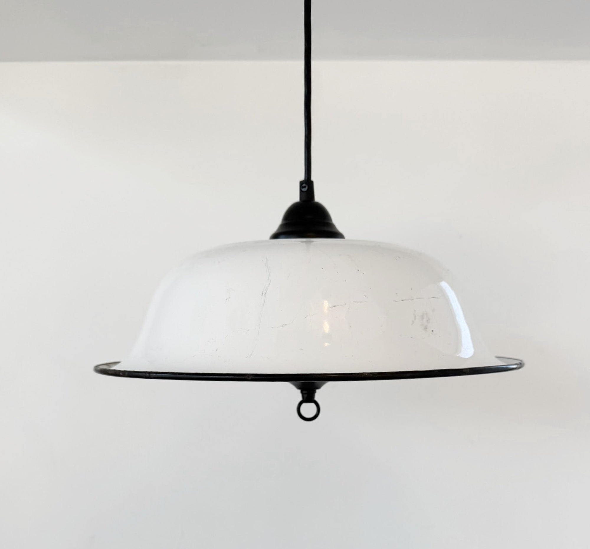 Old Dairy White Enamel Pendant Light - The Lamp Goods