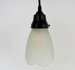Frosted Holophane Scallop Pendant