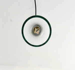 Green Rim Frosted Holophane Pendant - The Lamp Goods