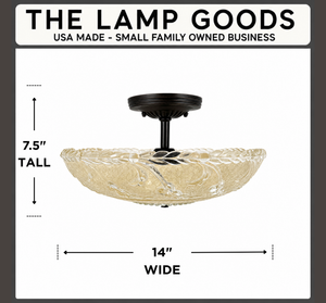 Antique Peach Botanical Glass Ceiling Light