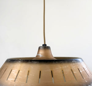 Vintage Industrial Bronze Dish Pendant Light