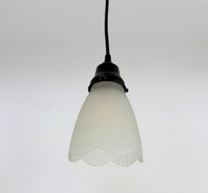 Frosted Holophane Scallop Pendant