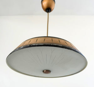 Vintage Industrial Bronze Dish Pendant Light