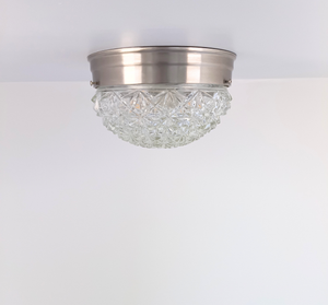 Rare Antique Diamond Starburst Dome Ceiling Light