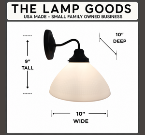 10" Milk Glass Waffle Sconce