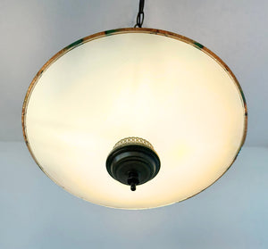 Vintage Stained Glass Floral Glow Pendant Light