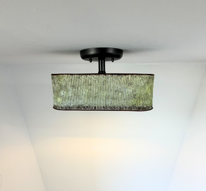 Farmhouse Lime Washed Trough Ceiling Light