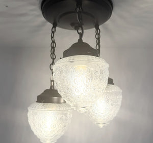 Heritage Hobnail Acorn Trio Ceiling Light - The Lamp Goods