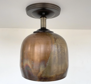 DOME BURNISHED COPPER Ceiling Light Rustic Farmhouse