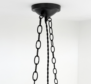 Black Distressed Rustic Dome Pendant Light — alternate angle