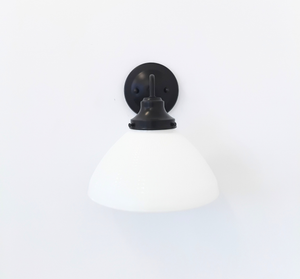 10" Milk Glass Waffle Sconce