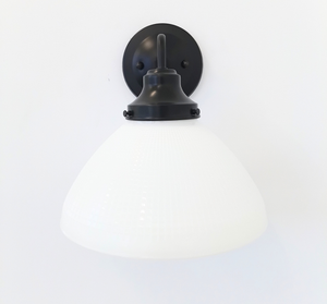 10" Milk Glass Waffle Sconce