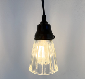 Thick Clear Holophane Farmhouse Pendant