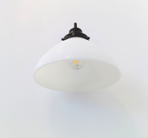 10" Milk Glass Waffle Sconce
