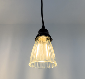 Thick Clear Holophane Farmhouse Pendant