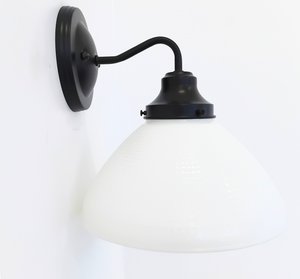 10" Milk Glass Waffle Sconce