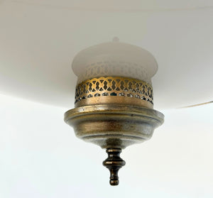 Vintage Stained Glass Floral Glow Pendant Light