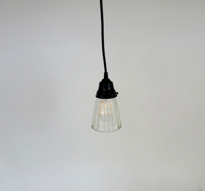 Thick Clear Holophane Farmhouse Pendant
