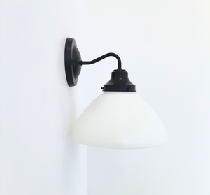 10" Milk Glass Waffle Sconce