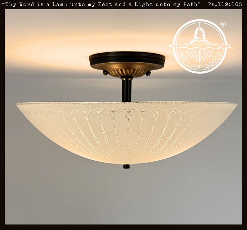 Frosted Art Deco Bowl Ceiling Light