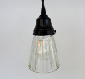 Thick Clear Holophane Farmhouse Pendant