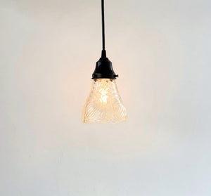 Clear Floral Ribbed Shell Pendant Light - The Lamp Goods
