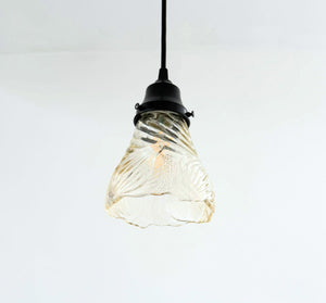 Clear Floral Ribbed Shell Pendant Light - The Lamp Goods