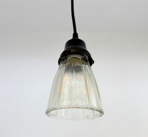Thick Clear Holophane Farmhouse Pendant