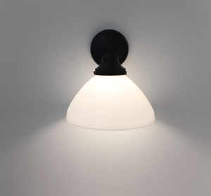 10" Milk Glass Waffle Sconce